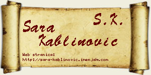 Sara Kablinović vizit kartica